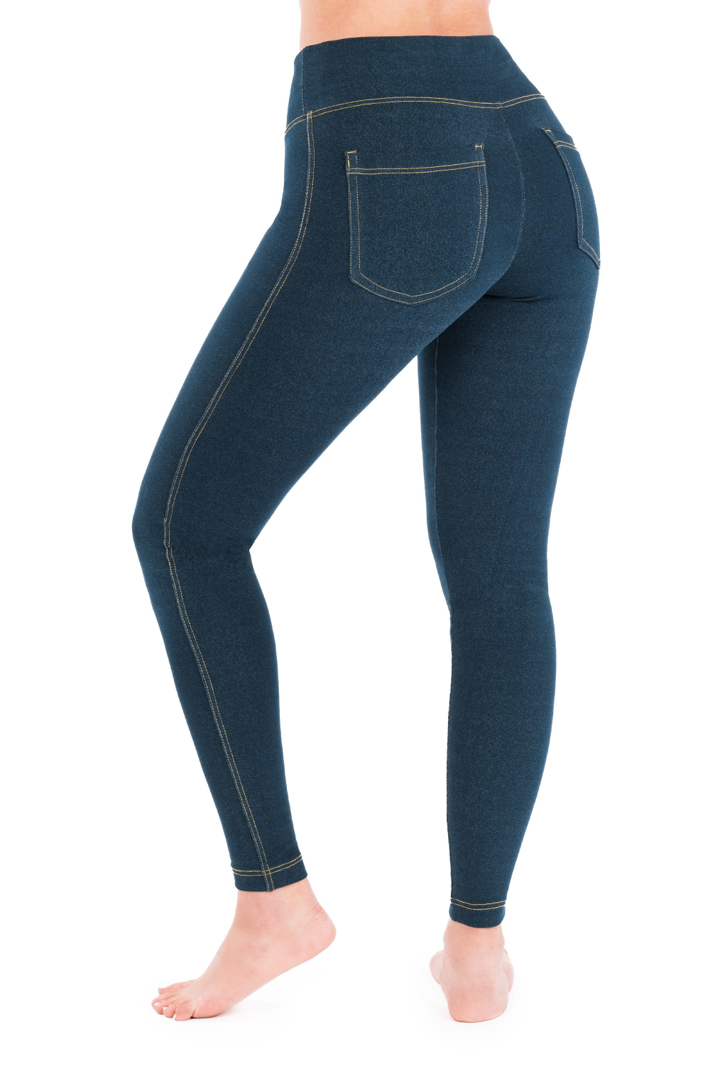 NIRLON Women's Jeggings High Waist Tummy Control Jean Leggings with Pockets  - grey - S : : Fashion